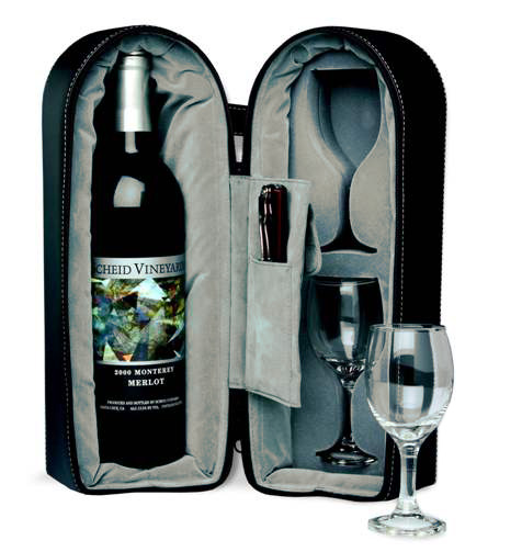 unknown Dual Wine Cup & Bottle Travel Carry Case